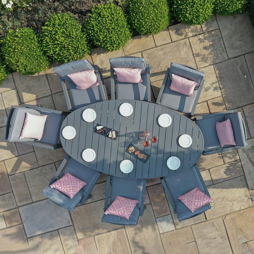 New York 8 Seat Oval Dining Set - Vookoo Lifestyle