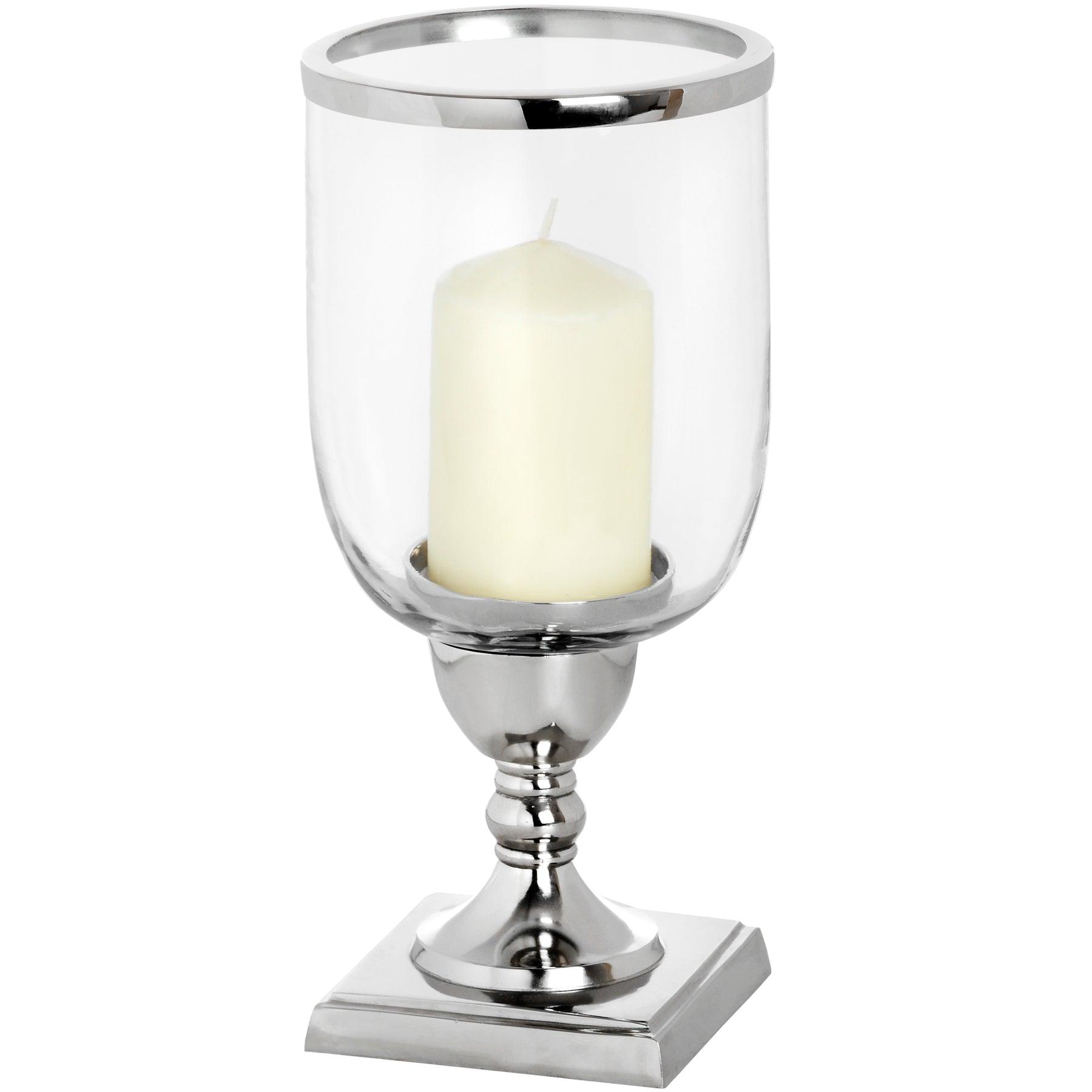 Nickel Tall Round Candle Lamp - Vookoo Lifestyle