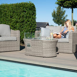 Oxford 2 Seat Sofa Set with Fire Pit Coffee Table - Vookoo Lifestyle
