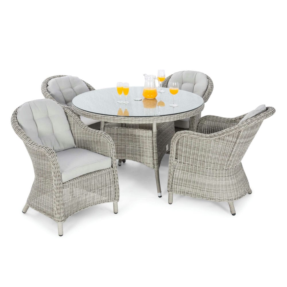 Oxford 4 Seat Round Dining Set with Heritage Chairs - Vookoo Lifestyle