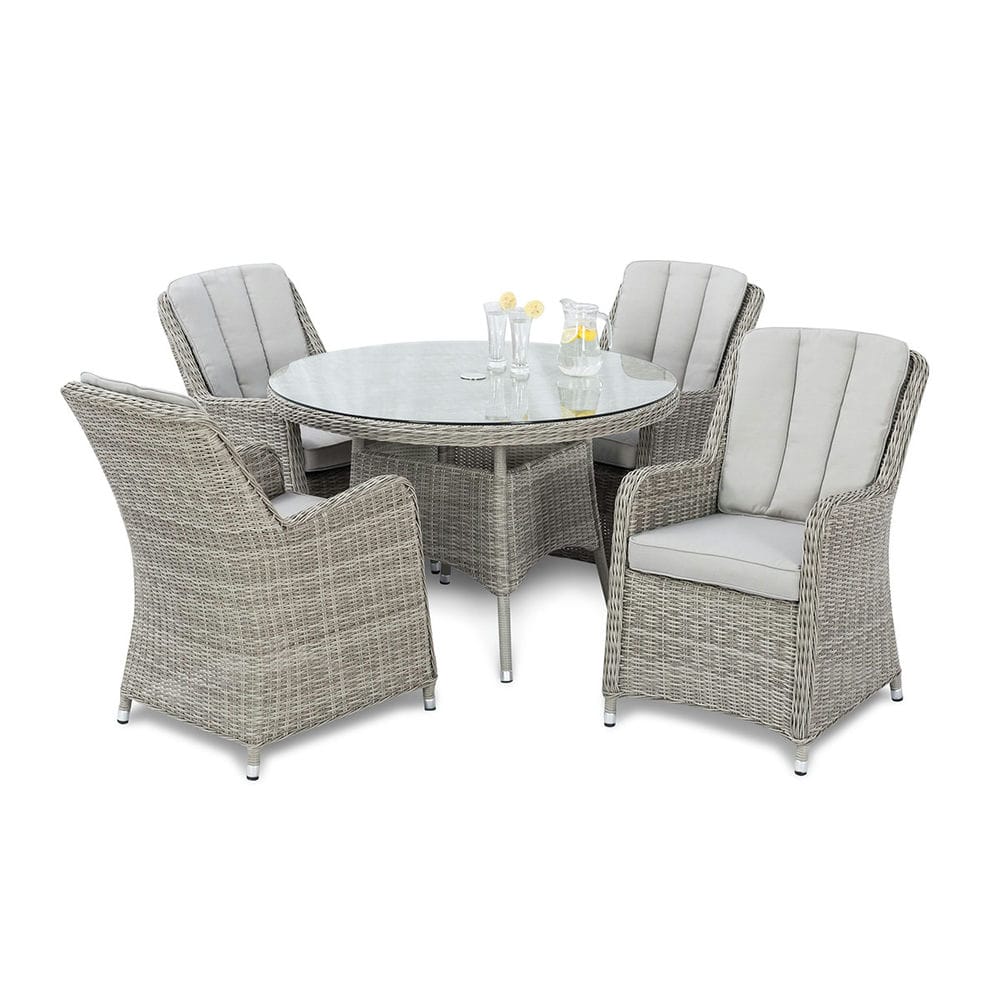 Oxford 4 Seat Round Dining Set with Venice Chairs - Vookoo Lifestyle