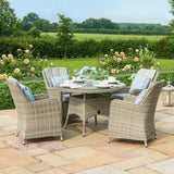 Oxford 4 Seat Round Dining Set with Venice Chairs - Vookoo Lifestyle