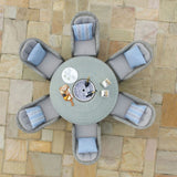 Oxford 6 Seat Round Ice Bucket Dining Set with Heritage Chairs Lazy Susan - Vookoo Lifestyle