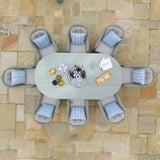 Oxford 8 Seat Oval Ice Bucket Dining Set with Heritage Chairs Lazy Susan - Vookoo Lifestyle