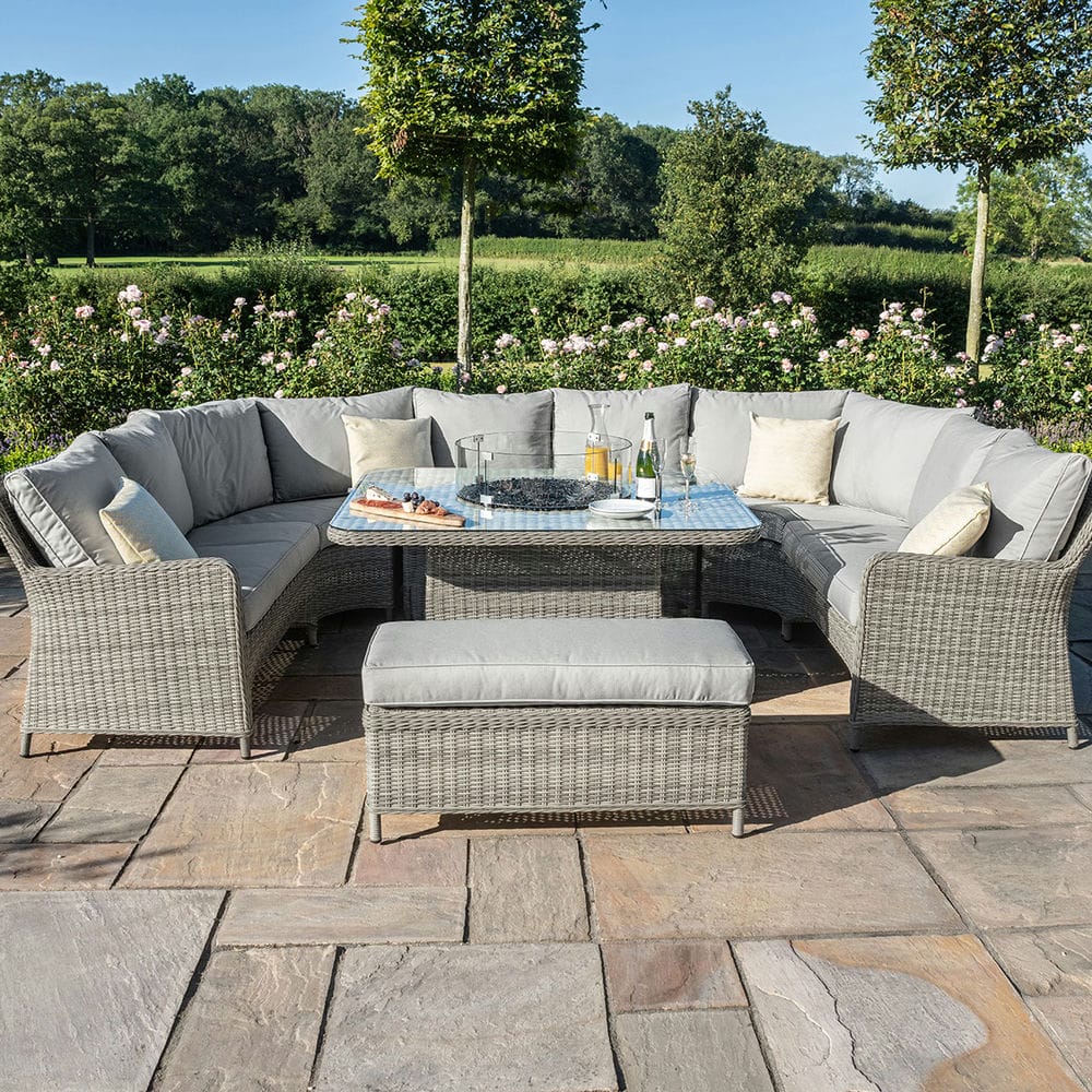 Oxford Royal U Shaped Sofa Set with Fire Pit Table - Vookoo Lifestyle