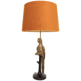 Percy The Parrot Gold And Black Lamp With Burnt Orange Shade - Vookoo Lifestyle