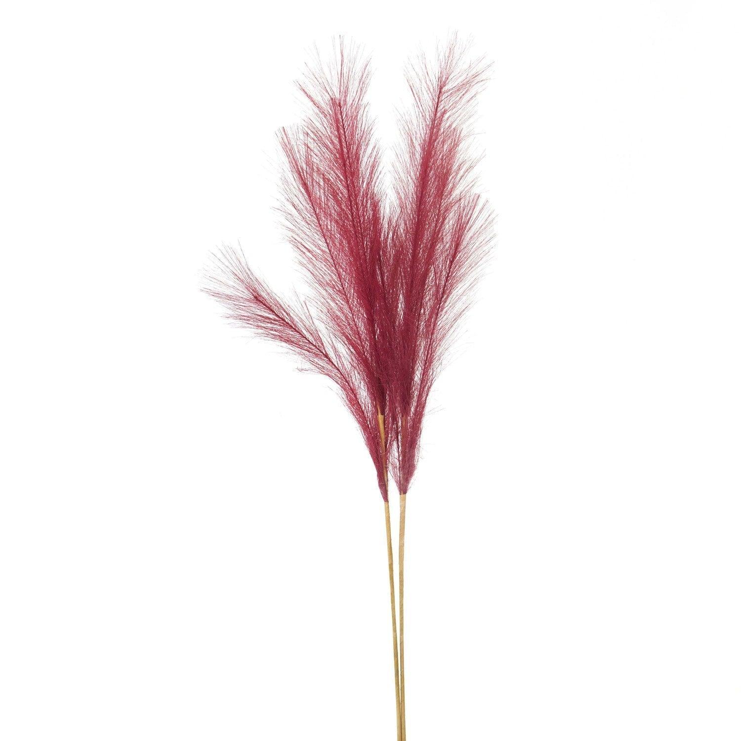 Scarlet Faux Pampas Grass Stem - Vookoo Lifestyle