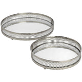 Set Of Two Circular Nickle Trays - Vookoo Lifestyle