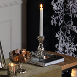 Silver Metallic Curved Squat Candle Holder - Vookoo Lifestyle