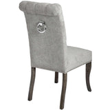 Silver Roll Top Dining Chair With Ring Pull - Vookoo Lifestyle