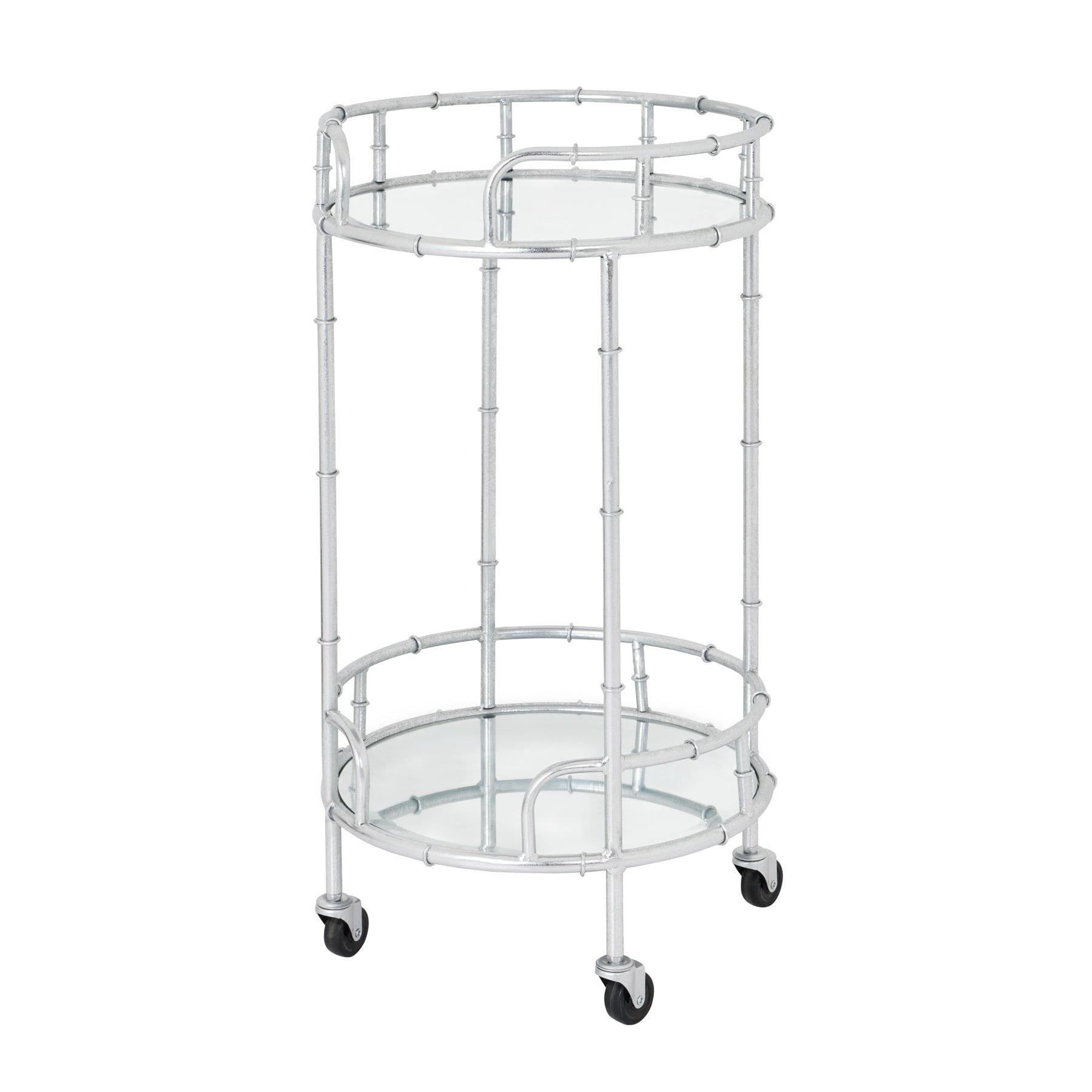 Silver Round Drinks Trolley - Vookoo Lifestyle