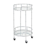 Silver Round Drinks Trolley - Vookoo Lifestyle