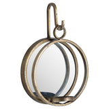 Small Bronze Wall Hanging Mirrored Candle Holder - Vookoo Lifestyle
