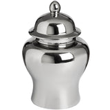 Small Silver Ceramic Ginger Jar - Vookoo Lifestyle