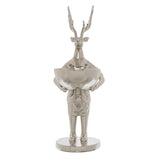 Standing Silver Stag Ornament With Bowl - Vookoo Lifestyle