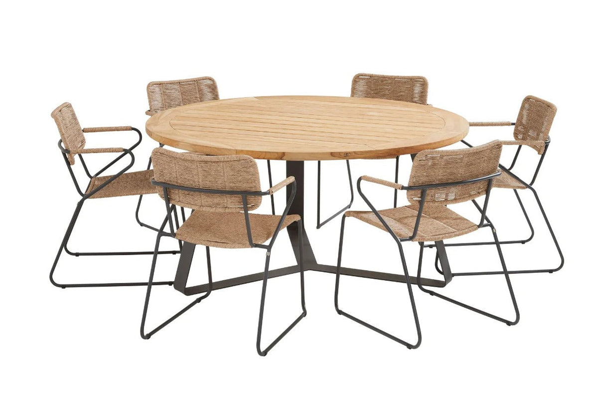 Swing 6 Seat Dining Set with Basso 160cm table - Vookoo Lifestyle
