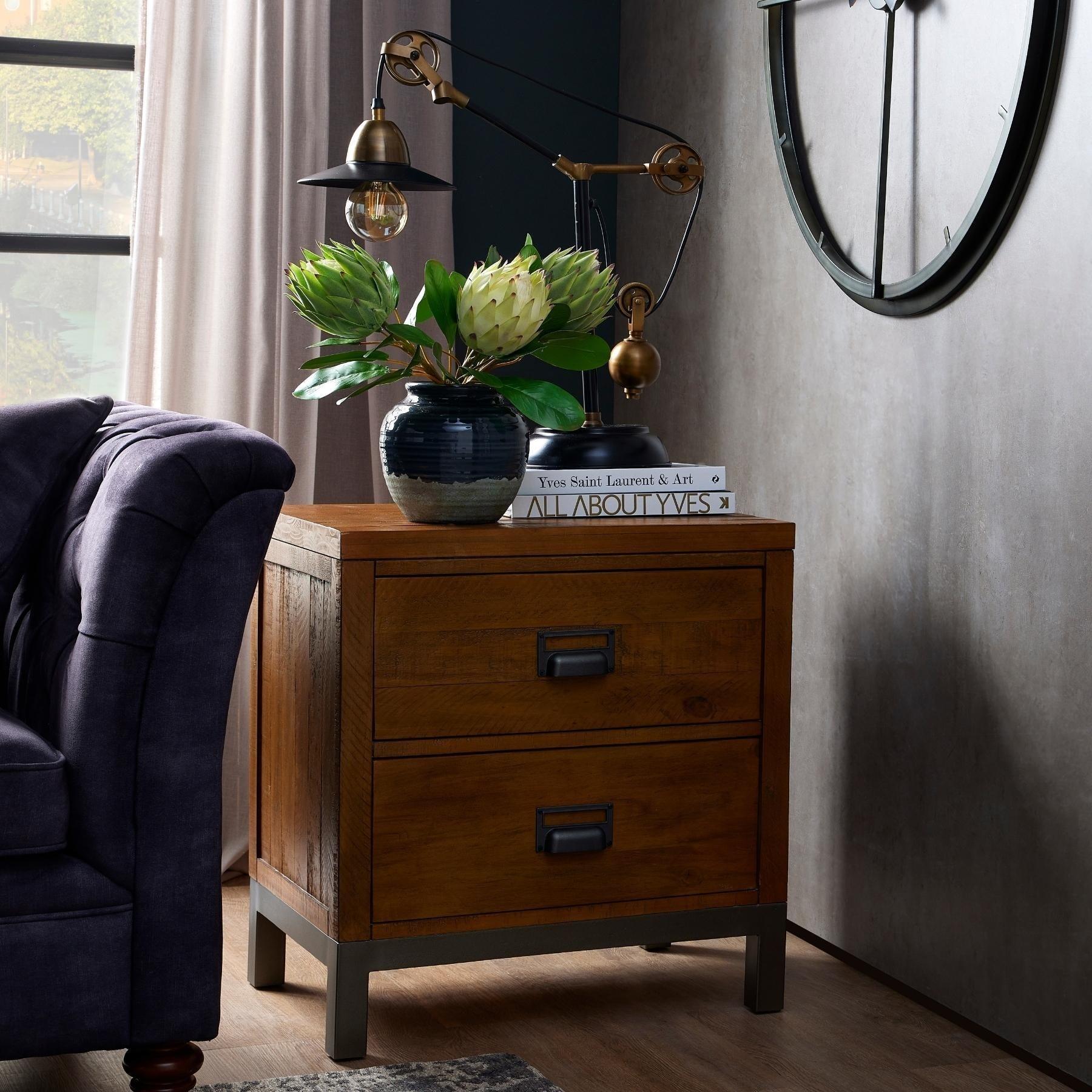 The Draftsman Collection Two Drawer Bedside - Vookoo Lifestyle