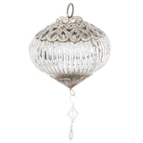 The Noel Collection Silver Bulbous Jewel Drop Medium Bauble - Vookoo Lifestyle