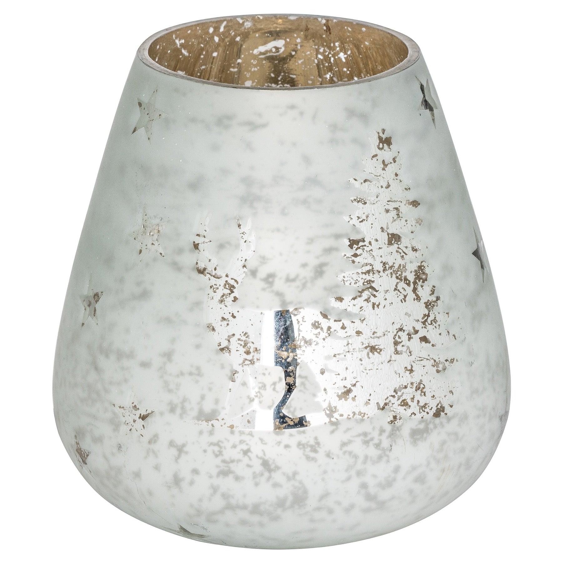 The Noel Collection White Forest Scene Large Candle Holder - Vookoo Lifestyle