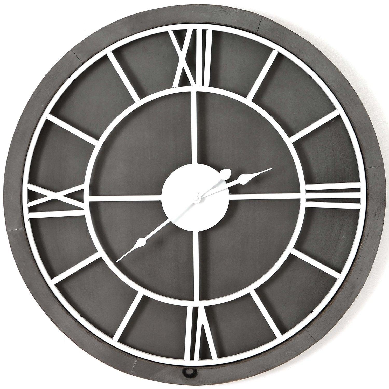 Williston Grey Large Wall Clock - Vookoo Lifestyle