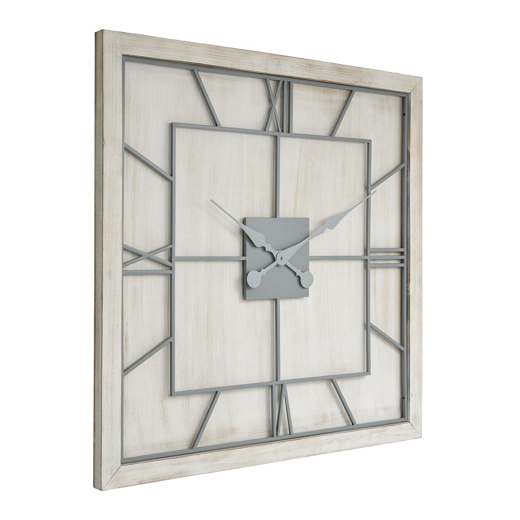 Williston White Square Large Wall Clock - Vookoo Lifestyle