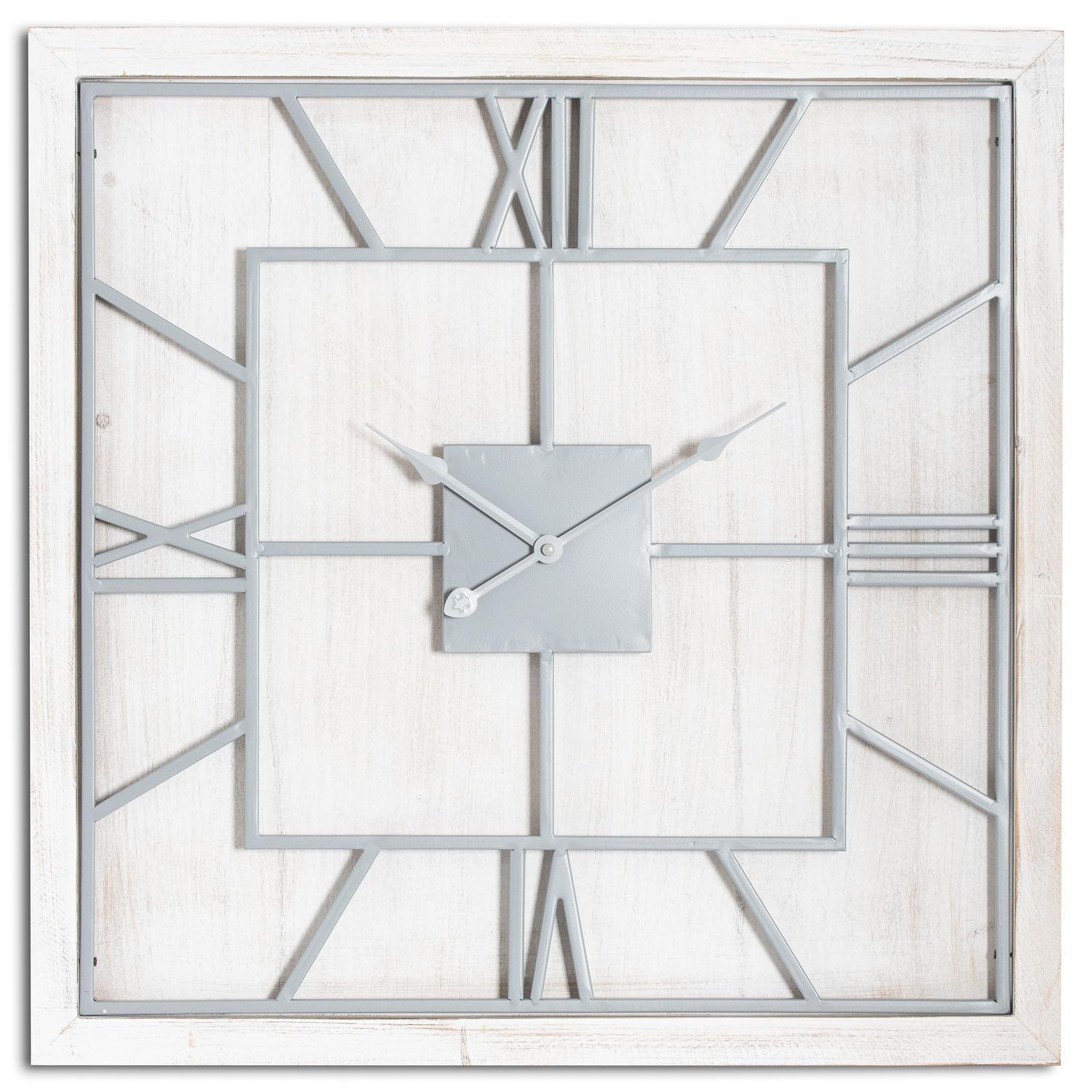 Williston White Square Wall Clock - Vookoo Lifestyle