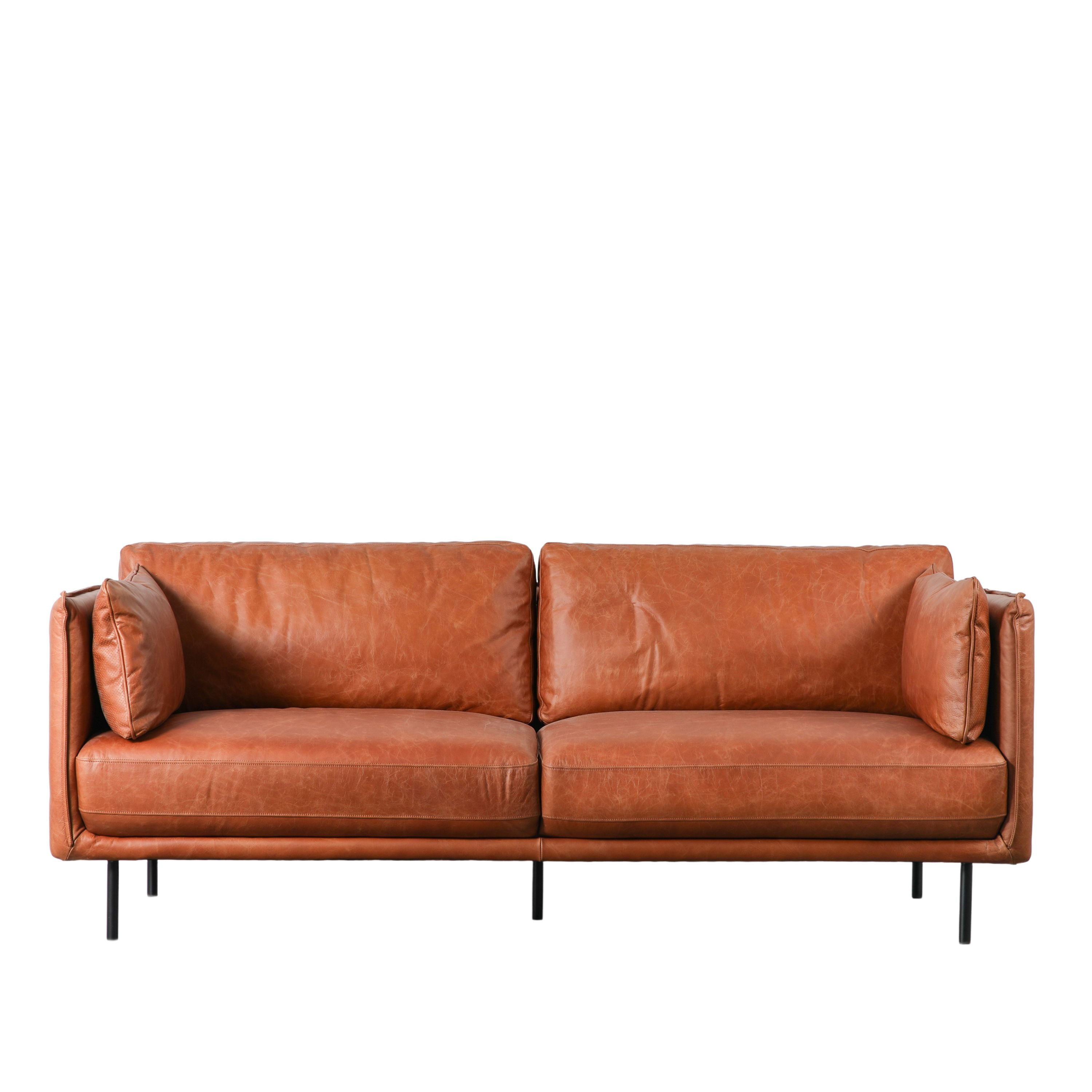 Wilmot Sofa Brown Leather - Vookoo Lifestyle