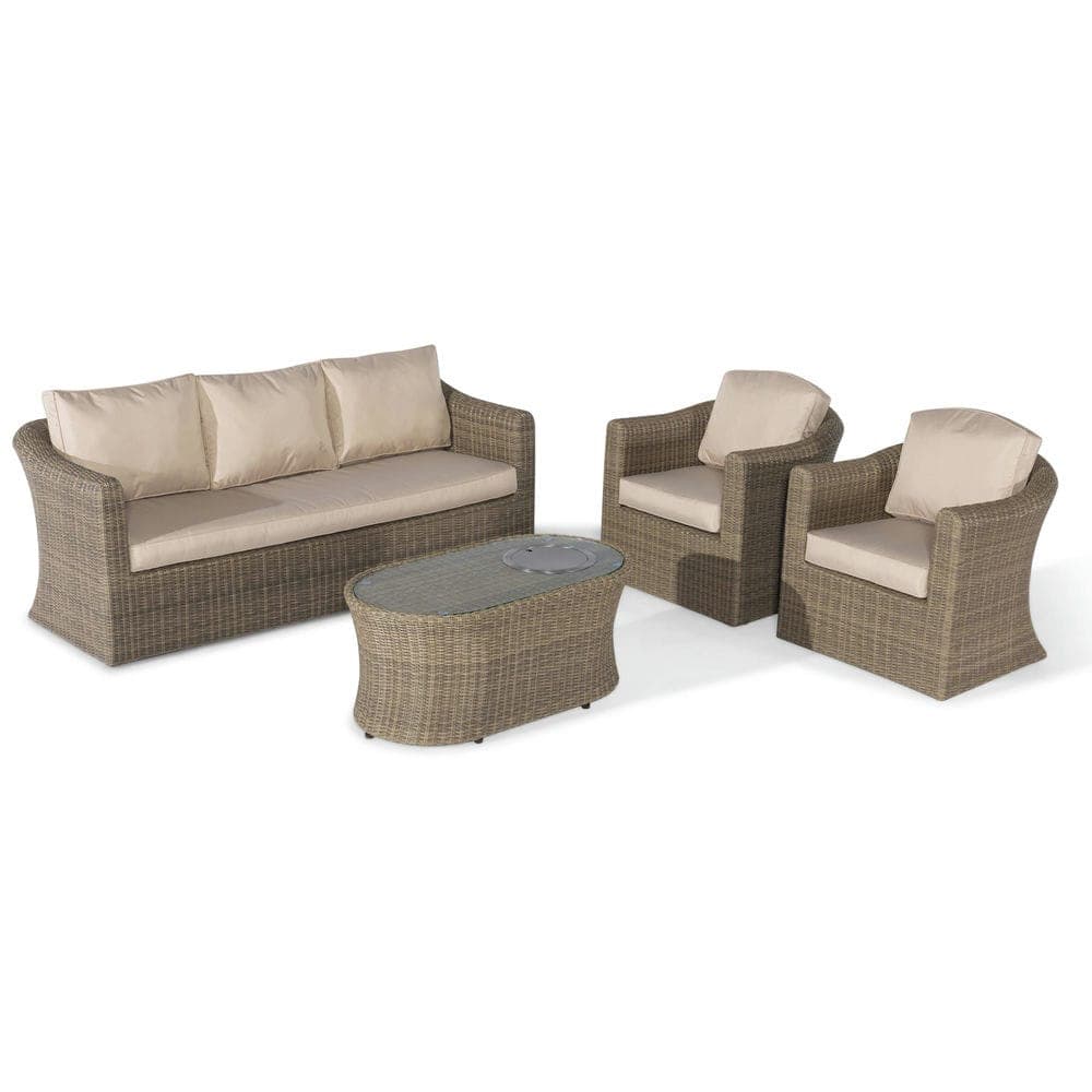 Winchester 3 Seat Sofa Set with Fire Pit Coffee Table - Vookoo Lifestyle