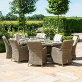 Winchester 8 Seat Oval Fire Pit Dining Set with Venice Chairs - Vookoo Lifestyle