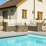 Winchester Large Corner Sofa Set with Fire Pit Table - Vookoo Lifestyle