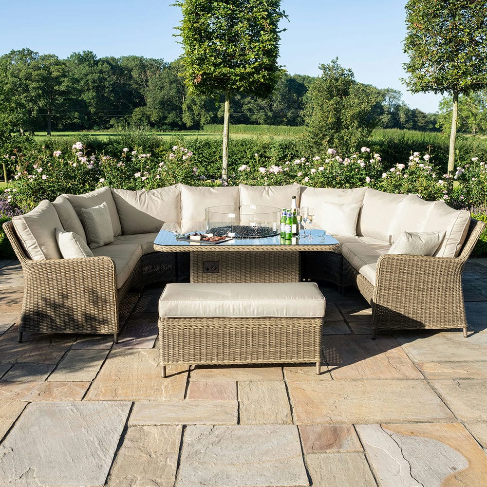 Winchester Royal U Shaped Sofa Set with Fire Pit Table - Vookoo Lifestyle