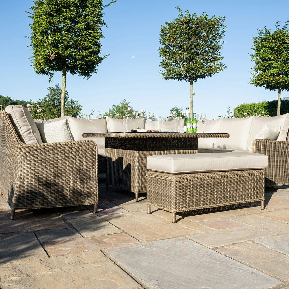 Winchester Royal U Shaped Sofa Set with Fire Pit Table - Vookoo Lifestyle