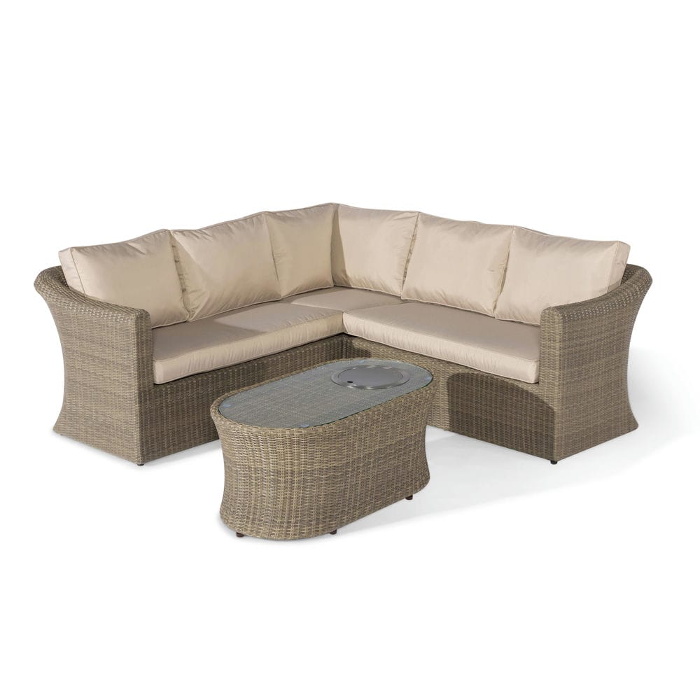 Winchester Small Corner Sofa Set with Fire Pit Coffee Table - Vookoo Lifestyle