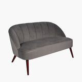 Portofino Dove Grey Velvet Sofa with Walnut Effect Legs