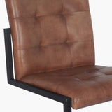 Arlo Vintage Brown Leather and Iron Buttoned Chair