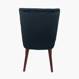 Ravenna Black Velvet Dining Chair Walnut Effect Legs