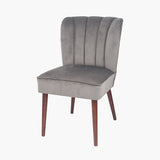 Ravenna Dove Grey Velvet Dining Chair Walnut Effect Legs