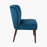 Ravenna Sapphire Blue Dining Chair Walnut Effect Legs
