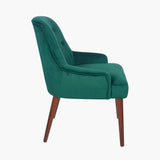 Antoinette Forest Green Velvet Dining Chair Walnut Effect Legs