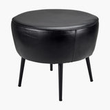 Donato Steel Grey Leather and Iron Stool