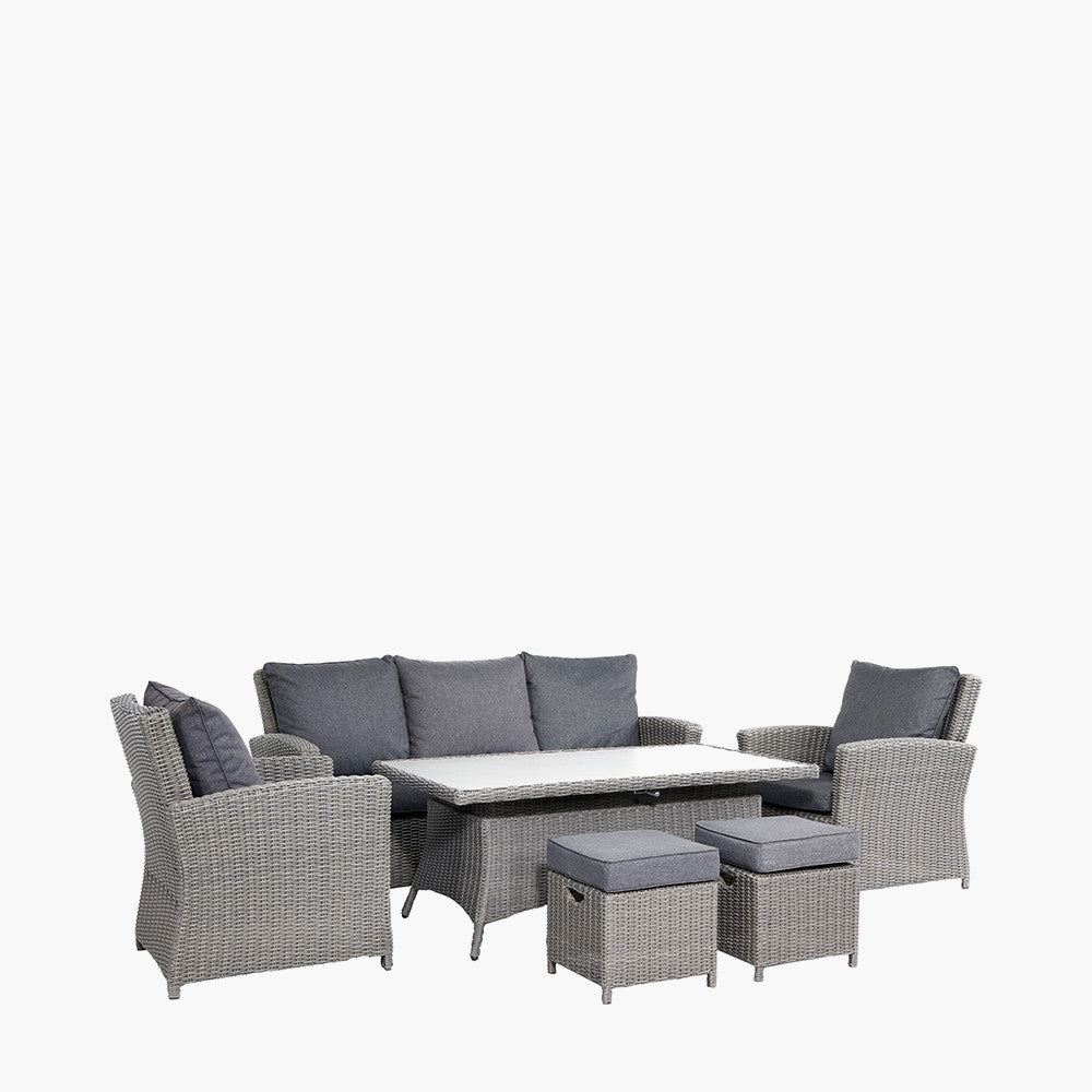 Slate Grey Barbados 3 Seater Lounge Set with Ceramic Top