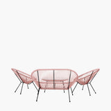 Pink PU Rio 4 Piece Lounge Set