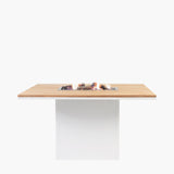 Cosiloft 120 Relaxed Dining White and Teak Fire Pit Table