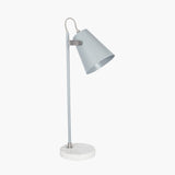 Theia Grey and Satin Nickel Task Table Lamp