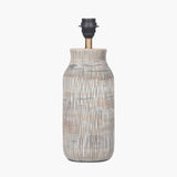 Yala Grey Wash Wood Textured Bottle Table Lamp