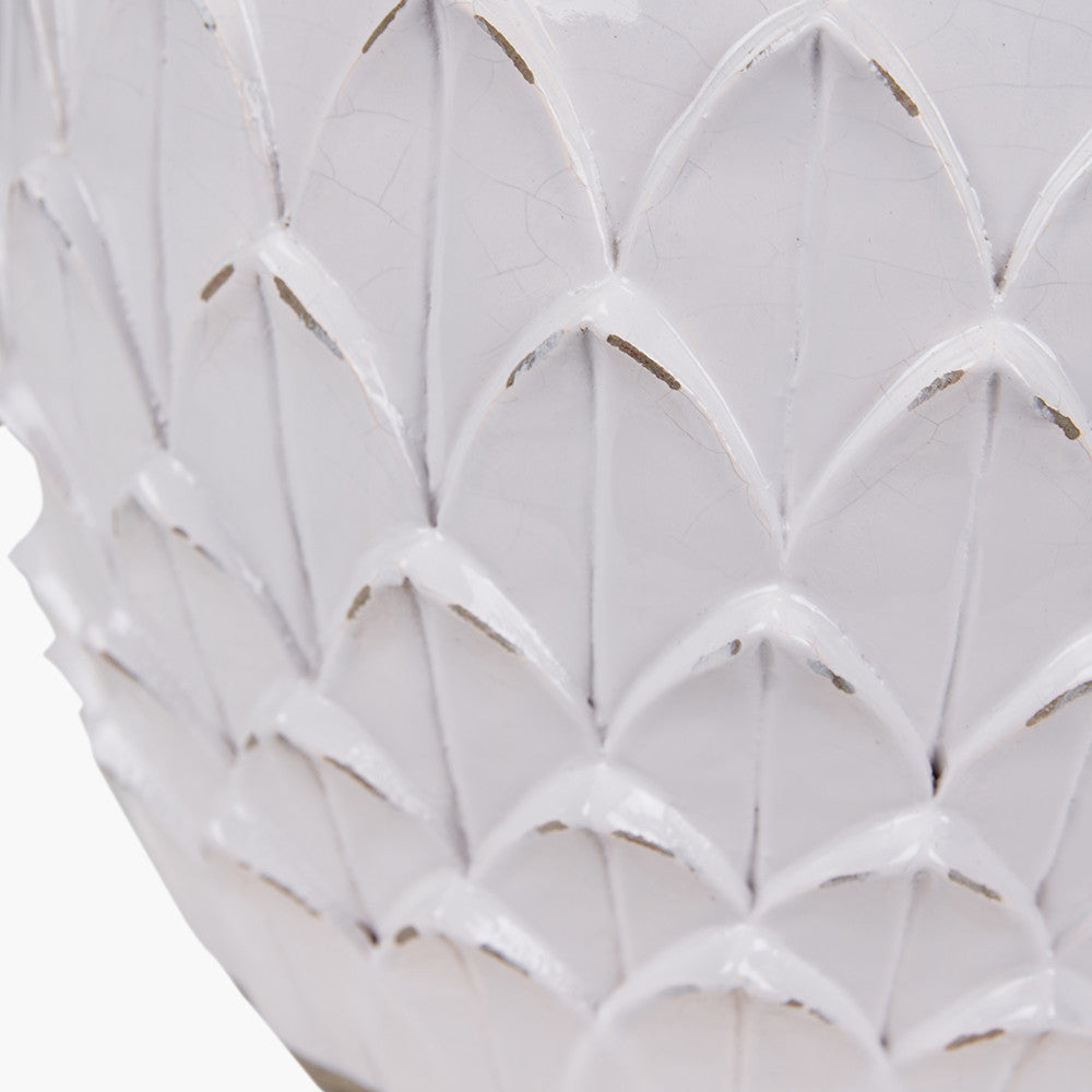 Willow White Leaf Detail Stoneware Table Lamp