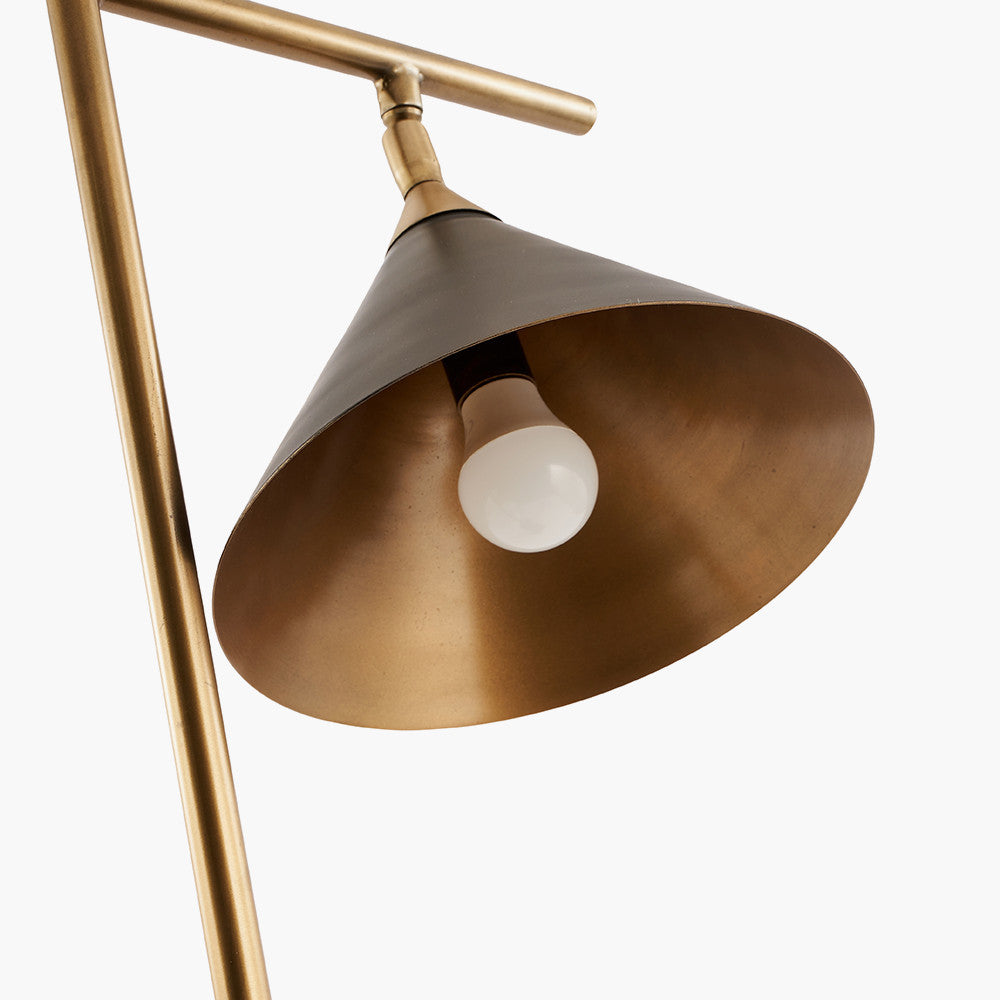 Zeta Matt Black and Antique Brass Table Lamp
