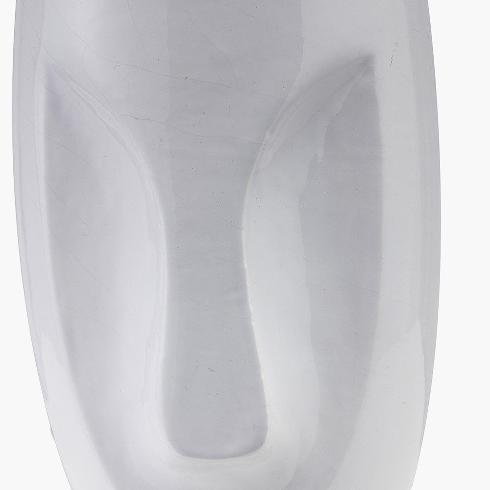 Visage White Face Design Small Stoneware Table Lamp