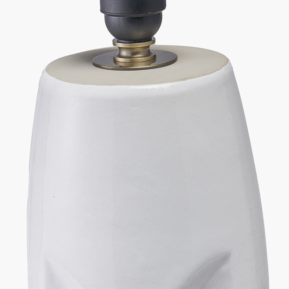 Visage White Face Design Small Stoneware Table Lamp