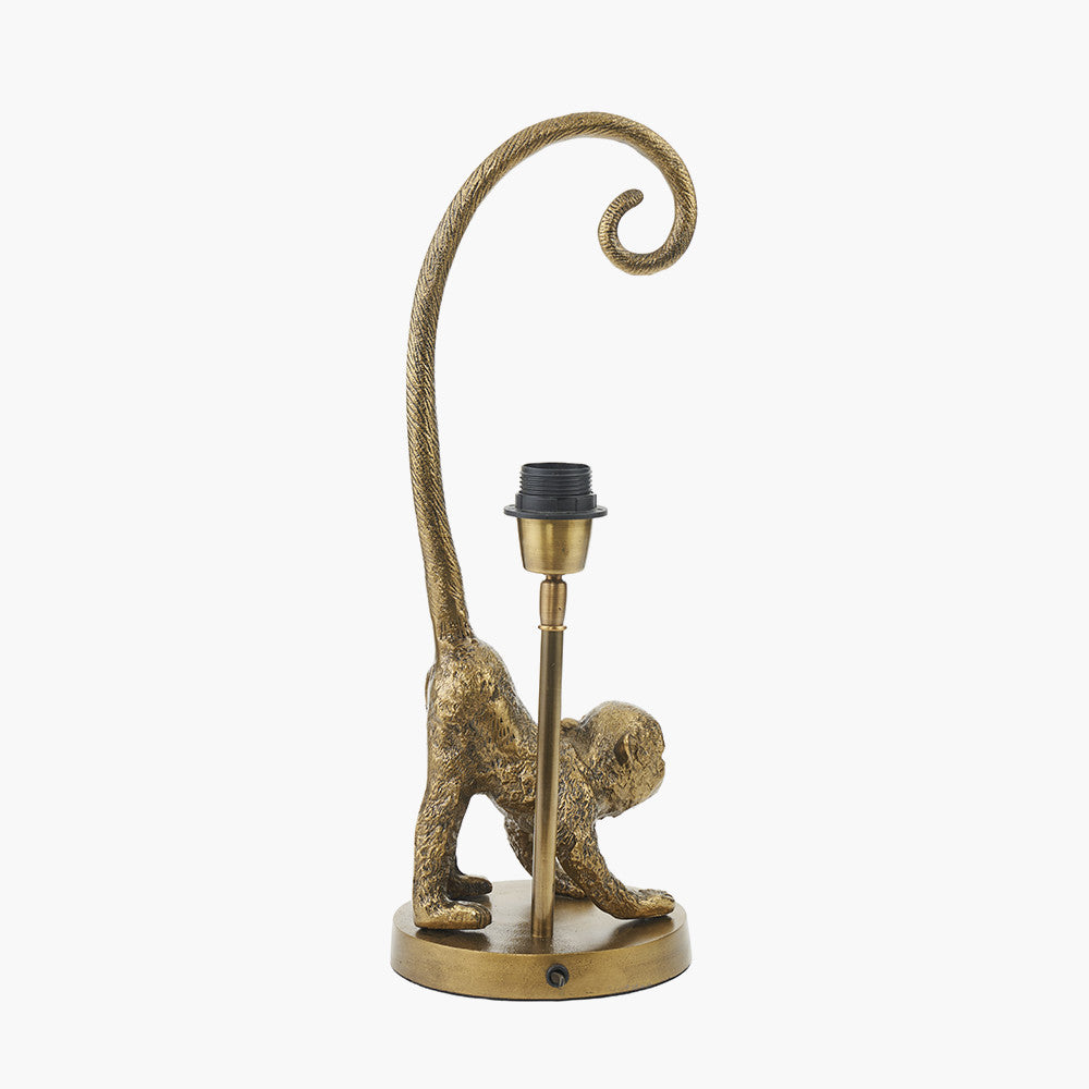 Vervet Antique Brass Metal Monkey Table Lamp